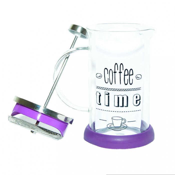 French Press Bitki Çayı Demliği Mor 600ML