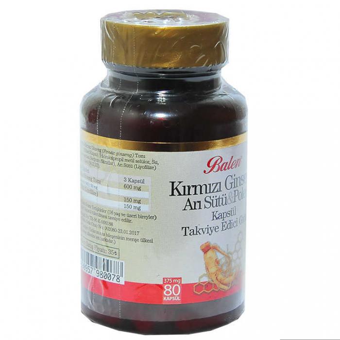 Kırmızı Ginseng & Arı Sütü & Polen 80 Kapsül