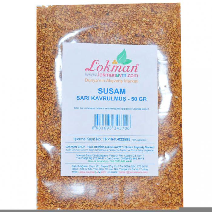 Susam Kavrulmuş Sarı 50 Gr Pkt